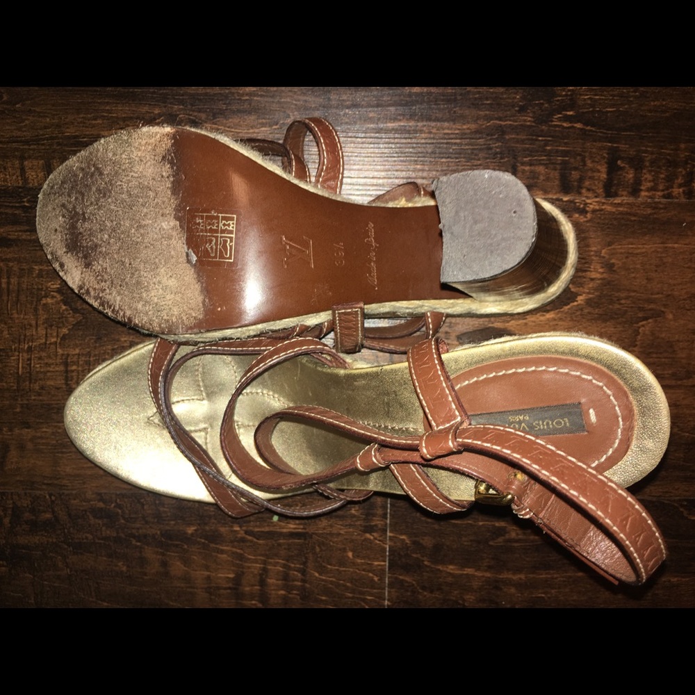 Authentic Louis Vuitton Chunky Heel Sandal